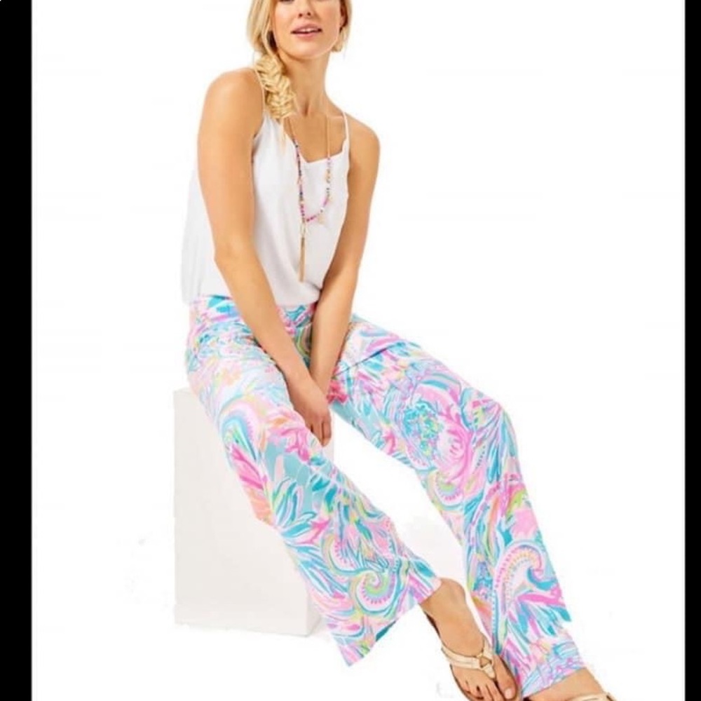 Lilly Pulitzer BAL Harbour Mid-rise Palazzo Pants, Size Medium NWT